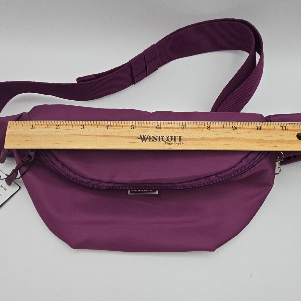 The Foldie Purple Crossbody Bag RFID Blocking Zip 290D Durable Flexfabric NWT - Picture 5 of 7